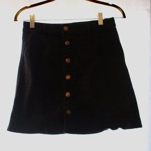 Black denim mini